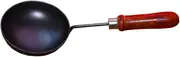 Nakshathra Iron Tadka Pan karandi with Handle Loha (6 inch, 15cm) 2 mm Thickness - Black