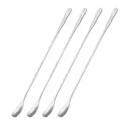 Stainless Steel Stirring Spoon, 4Pcs 10.24-Inch Long Handle Spoon (Silver)