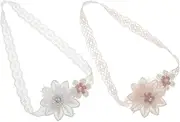 Vaguelly 2pcs Lace Flower Headbands for Elegant Hair Accessories for Boy Girl Skin Friendly Design for Daily Wear Special Occasions