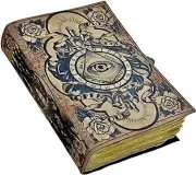 Vintage Handmade Leather Journal | Wiccan & Pagan Spell Book with Deckle Pages