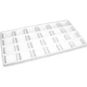 5 White 24 Compartment Display Tray Insert Flocked 14 1/8"