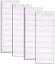 GINCEVHY 4 Pack Lined Paper Notebook, 9.8 × 3.5 inches Long Strip Notepad, Personalized Memo Pads for Planning, Tasks, Appointments, Reminders, Home, Office, 50 Sheets Per Note Pads (Lined)