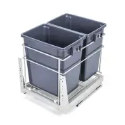 34L Twin Slide Out Concealed Waste Bin - for a 400mm Cabinet - Bottom Mounted - Includes Optional Door Bracket