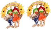iplusmile 2Pcs Halloween Scarecrow Wreath Hanging Couple Garland for Festive Autumn Decor Material for Halloween and Thanksgiving Celebrations
