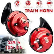 2PC 12V 300DB Super Loud Train Air Horn Waterproof Motorcycle Car Truck Boat SUV