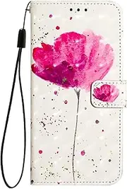 [BEENTRYS] Flip Wallet Case for Sony Xperia 1 V 5G 2023 Case,Flower Floral Leather Card Slots Holder Kickstand Magnetic Folio PU Shockproof Protective Cover-YZH