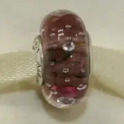 New Authentic Pandora Charm Sterling Silver 791616CZ Murano Purple Effervescence