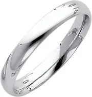 [JewelryWeb] 14k White Gold 3mm Comfort Fit Wedding Band Ring Jewelry for Women - Ring Size Options: 10 10.5 11 11.5 12 4 4.5 5 5.5 6 6.5 7 7.5 8 8.5 9 9.5