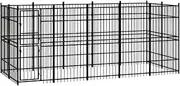 Outdoor Dog Kennel Steel 9.22 m²,Dog Kennels & Runs 126KG-3097959