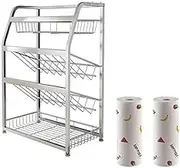 304 Stainless Steel Kitchen Spice Rack, Stable and Durable Multifunctional Storage Rack Finishing Rack Anti-Rust Seasoning Rack,B Width 35cm