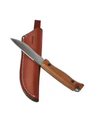 BPS Knives HK1 CSH Compact Hunting Fixed Blade Knife, Leather Sheath