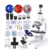 Microscope for Kids，40X-2000X Compound Microscope Mobile Phone Adapter wi