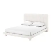 Aina Tufted Boucle Bed Frame - Cream White