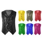 Children Shiny Sequin Waistcoat Vest Kids Hip Hop Jazz Dance Performance Jacket