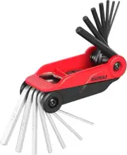 14PCS Folding Allen Wrench Sets, Metric and SAE Key Set, METRIC Red
