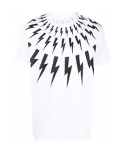 Thunderbolt-print crew neck T-shirt S,XL,L,M White