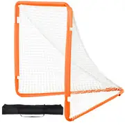 VEVOR Lacrosse Goal, 1.2 mx 1.2 m Small Kids Lacrosse Net, Folding Portable Lacrosse Goal with Carry Bag, Iron Frame Backyard Training Equipment, Quic