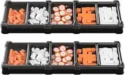 MEEPLE HOUSE UNIQ TRAY SYSTEM 2-Pack EuroToken 5-Cell Box for Board Game Pieces, Meeples, Dice, Tokens (2 Black Trays with a Transparent Removable lid)
