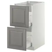 METOD base cb 2 fronts/2 high drawers, white Maximera/Bodbyn grey, 40x60x80 cm