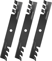 wyevee 01010168-X Mower Blades Compatible with Cub Cad et 50" Deck Lawn Mowers, Toothed Mulching Blades Fit for Cub Cad et M50-KHS Z-Force 50 GT1500, Replace MTD 01010168-0637 01010168 (3 Pack)