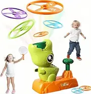 MZDMY Launcher Flying Discs, Suitable for Indoor and Outdoor Toys for Children Aged 3 and Above, with 2 Capture Nets, Suitable for Christmas Birthday Gifts for Girls and Boys (Green)