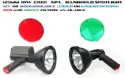 Rechargeable OR 12v CREE LED 10W XPL-HI Handheld Spotlight 125mm Hunting/Fishing