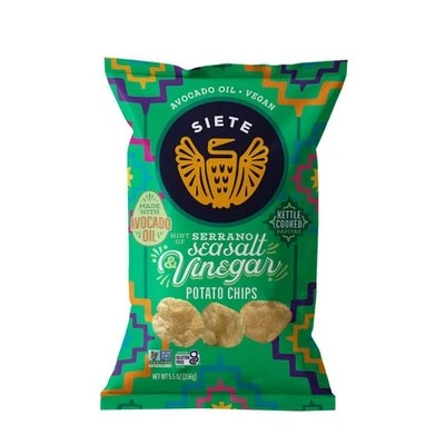 Sea Salt Vinegar Kettle Cooked Potato Chips 5.5 Oz (Cas