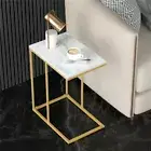 Coffee Table Marble Sofa Laptop C Shaped Side End Table for Living Room Bedroom
