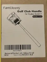 VR Metal Golf Club Handle Accessory With Strap for Oculus Quest 2 Silver NEW