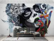 3D Beauty Avatar Watercolor Graffiti Wallpaper Wall Murals Removable Wallpaper