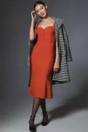 NWT ANTHROPOLOGIE Sz XSP CECILY FIT & FLARE SWEETHEART DRESS RED