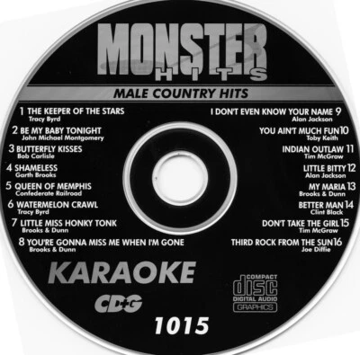 Male Country Monster Hits Karaoke CD+G 1015 Alan Jackson,Brooks/Dunn,Toby Keitht