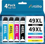Artillo 49XL Ink Cartridges Remanufactured Replacement for Epson 49XL Ink Cartridges 49 XL T49 T49XL for Expression Home XP-2205 XP2205 XP-4205 XP4205 Printer (Black, Yellow, Cyan, Magenta, 4 Pack)