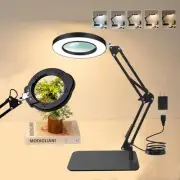 10X Magnifying Glass with Light & Stand | 84 HD LEDs Hands-Free 2-in-1 Magnif...