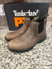 Timberland Pro Mens Nashoba Chelsea Boot Brown Size 11 Comp toe
