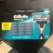 Gillette Mach3 Razor Blade Refills, 15 Cartridges Brand NEW