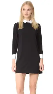 Alice + Olivia Prudence Shift Dress Black White Size 6 NWOT