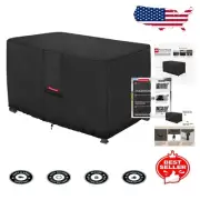 Waterproof 600D Fire Pit Cover - Rectangular Table Protector 58x24 In, Black