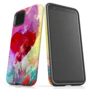 For Google Pixel 4 Case Tough Protective Cover Heart Painting