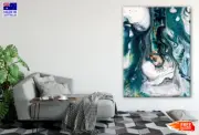 Gold White & Green Abstract Art Wall Canvas Home Decor Australian Made Quality
