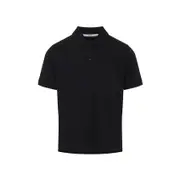 [Saint Laurent] Saint Laurent-Black Cotton Polo-Uomo L STAND