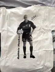 Signed Zeljko Kalac Robert Hunter Sydney United Team Cotton T-Shirt Size XL