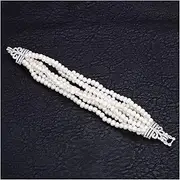 LAnGSHAW 8'' 7 Rows Natural White Pearl Bracelet