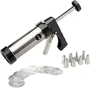 Avanti 12861 17-Piece Cookie Press and Icing Set, Silver/Black