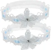 [BESTYASH] Lace Bridal Leg Garters Elastic Leg Belt Women's Wedding Garters for Bridal Party Special Events Soft Comfortable Material