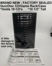 BRAND NEW - FACTORY SEALED 15 CD/Game Rack/Case QUICDISC *Black *10 1/2" Tall