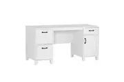 Maestro Furniture Nonu Farmhouse Executive Home Office Computer Working Desk White Oak