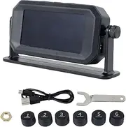 Car Tire Pressure Monitoring Warning System Universal Solar TPMS With 6 Truck Sensors USB Charging Car Alarm External Sensor