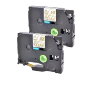 2 PK TZ M34 TZe M34 Gold on Matt Clear Label Tape for Brother P-Touch 1/2" 12mm