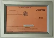 Sale Tax Certificate NYC frame 8.5 x 5.5( Heavy Duty - Aluminum)-REF24-1027